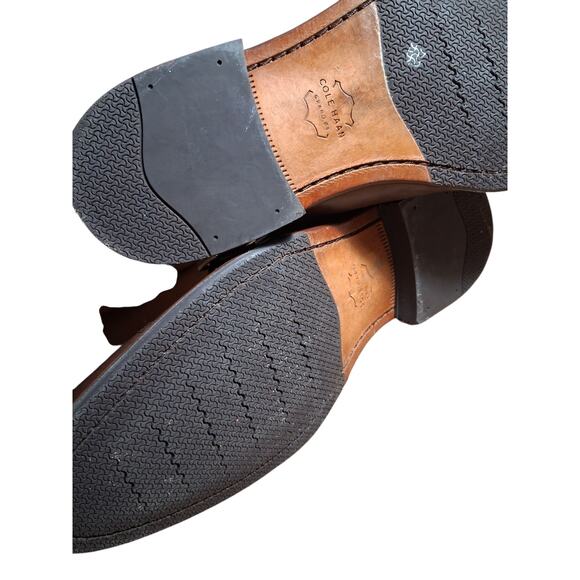COLE HAAN Double Monk Strap Mens size 9M Grand Brown Cap-Toe Casual Career Shoes - Picture 11 of 15